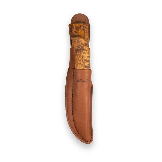Roselli Hunting and Bear Claw knife in a hand made combination sheath 