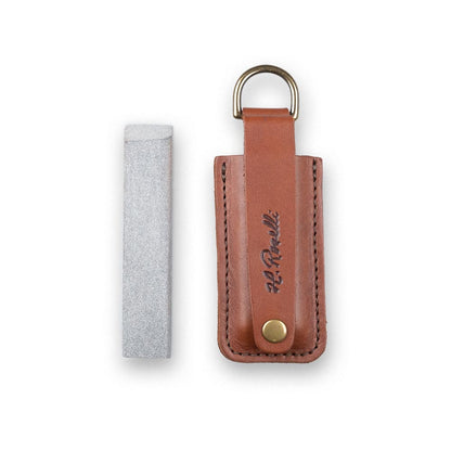 Slipsten i läderfodral